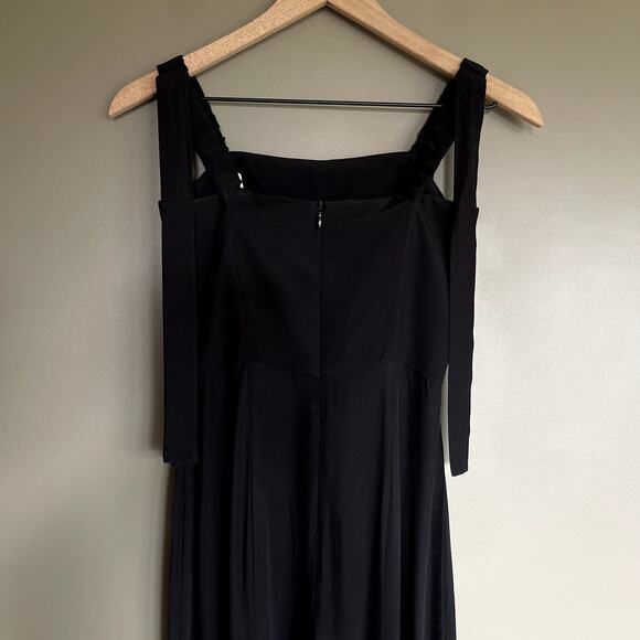 NWT STAUD Rosa Jumpsuit Black Crepe Size 2 Straight Leg Lightweight Off Shoulder - Picture 12 of 16